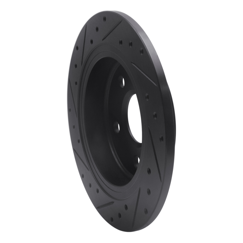 Buick LaCrosse Brake Rotor (1) - Rear Right - R1 Concepts - Drilled & Slotted - Black - `11-`16